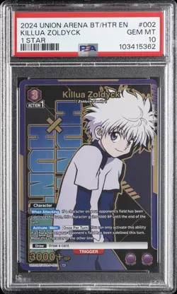 2024 UNION ARENA UE02BT/HTR HUNTER X HUNTER 1 STAR #002 KILLUA ZOLDYCK PSA 10 - Image 1