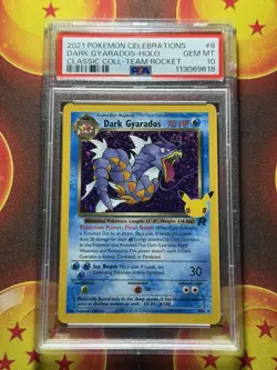 2021 POKEMON CELEBRATIONS #8 DARK GYARADOS-HOLO CLASSIC COLL-TEAM ROCKET PSA 10 - Image 1