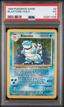 PSA 3 Blastoise Holo Foil 2/102 1999 Base Set Unlimited WoTC Pokemon VG - Image 1