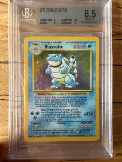 1999 POKEMON BASE SET UNLIMITED #2 BLASTOISE-HOLO BGS 8.5 NM-MINT+ PSA 9 - Image 1