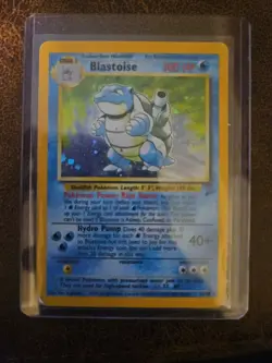 1999 Pokemon Blastoise Base Set 2 Unlimited Holo 100 HP 2 MP With Swirl 2/130 - Image 1