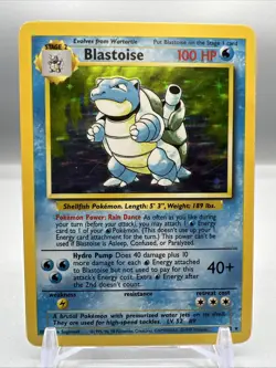 1999 Blastoise 2/102 Holo Rare, Pokemon Base Set Card, LP - Image 1