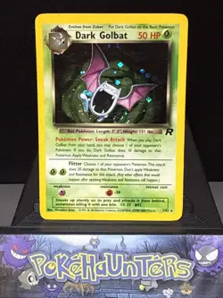 Pokemon Card Dark Golbat 7/82 Team Rocket Set Holo Rare Swirl Light Play - Image 1