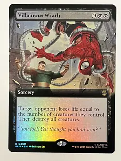 Villainous Wrath (Extended Art) Marvel's Spider-Man Foil MTG NM - Image 1