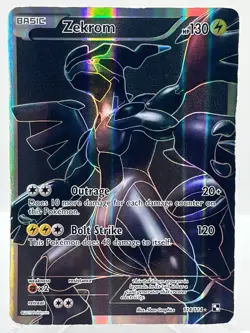 Zekrom 114/114 Black & White Holo Full Art Vintage Pokemon TCG Card - Image 1