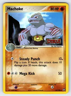 Machoke 33/108 2007 EX Power Keepers Pokemon Card TCG Reverse Holo Uncommon - Lp - Image 1