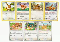 7x Eevee Non-Holo Lot 63/98 101/149 49/68 119/189 166/197 - Pokemon (NM/LP) - Image 1