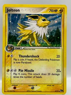 Jolteon 3/17 Pop Series 3 Holo Rare Promo 2006 Vintage Pokemon TCG Card - Image 1
