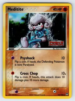 Meditite 55/108 2007 EX Power Keepers Pokemon Card TCG Reverse Holo Common - Lp - Image 1