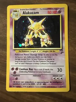 Alakazam 1/130 Base Set 2 Holo Rare Pokemon Card LP/MP - Image 1
