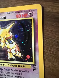 Alakazam 1/130 Base Set 2 Holo Rare Pokemon Card LP/MP - Image 3