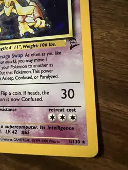 Alakazam 1/130 Base Set 2 Holo Rare Pokemon Card LP/MP - Image 4