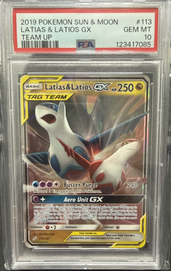 2019 Pokemon Sun & Moon Team Up Latias & Latios GX 113/181 PSA 10 - Image 1