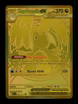 Pokemon TCG: Ascended Heroes MEGA DRAGONITE EX 295/217 GOLD HYPER RARE - Image 1