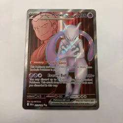 Team Rockets Mewtwo EX 213/182 Full Art Destined Rivals DRI Pokemon Card Holo - Image 1
