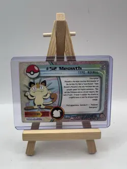 Meowth #52 Topps TV Animation Edition Blue Logo Holo Pokemon Card - LP/MP - Image 2
