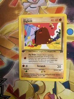 Diglett 1st Edition Pokemon Card Team Rocket 52/82 Near Mint NM - Image 1