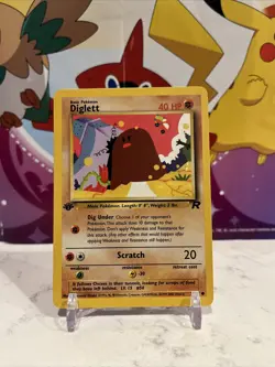 1st Edition Diglett 52/82 - Team Rocket - Pokemon Card - Near Mint (NM) - Image 1
