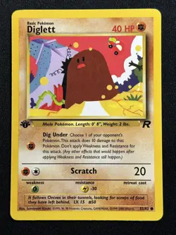 Diglett 1st Edition Team Rocket 52/82 LP-NM Pokemon Card - Image 1