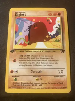 1st Edition Diglett 52/82 - Team Rocket - Pokemon Card - Near Mint (NM) - Image 1
