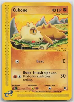 Cubone 103/165 - NON-HOLO - Expedition - 2002 E-READER - WOTC Pokemon Card - - Image 1