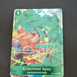 Bandai One Piece Card Game Scratchmen Apoo Winner Foil EB01-015 2023 - Image 2