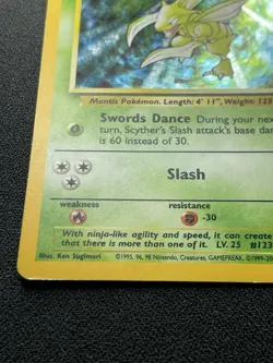 Pokemon Scyther 17/130 Holo Rare Base Set 2 MP / DMG - Image 5