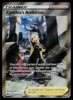 Pokemon Card - Cynthia's Ambition Crown Zenith GG60/GG70 Ultra Rare - Image 1