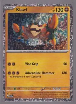 Pokemon McDonald's Match Battle Klawf 011/015 Holo Pokemon Trading Card TCG - Image 1