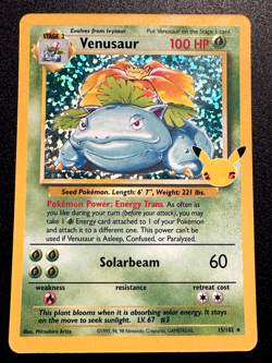 Venusaur 15/102 Celebrations Classic Coll. Pokemon Card Holo Foil Rare Near Mint - Image 1