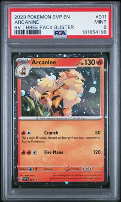 2023 POKEMON SVP EN-SV BLACK STAR PROMO #011 ARCANINE PSA 9 - Image 1