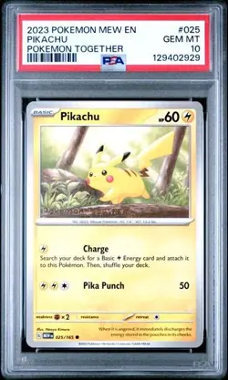 2023 Pokemon Mew En-151 #025 Pikachu Pokemon Together Promo PSA 10 - Image 1