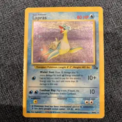 Pokemon TCG - Lapras 10/62 - WOTC Fossil Set - Holo Rare - Image 1