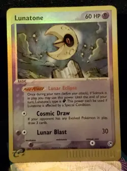 Lunatone 2003 Pokemon Sandstorm 8/100 Reverse Holo Rare NM - Image 1