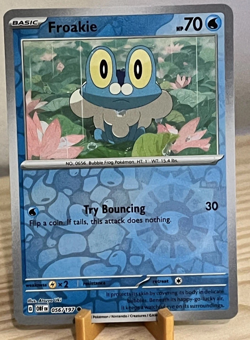 Pokemon Froakie 056/197 Reverse Holo Obsidian Flames TCG 2023 NM+ - Image 1