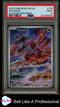 GROUDON ILLUSTRATION RARE POKEMON PAR EN-PARADOX RIFT 2023 199 PSA 9 - Image 1