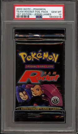 Pokemon Team Rocket 1st Edition Jessie/James Art Sealed Booster Pack PSA 10 - Image 1
