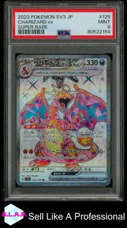 CHARIZARD EX POKEMON #125 2023 RULER OF THE BLACK FLAME HOLO-FOIL JAPAN PSA 9 - Image 1