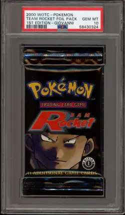 Pokemon Team Rocket 1st Edition Giovanni Art Sealed Booster Pack PSA 10 Gem Mint - Image 1