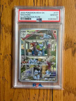 POKEMON MEW EN-151 ILLUSTRATION RARE #177 MACHOKE PSA 10 - Image 1