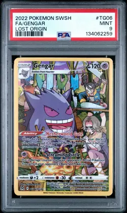 Pokemon Gengar TG06/TG30 Full Art Holo Lost Origin Trainer Gallery PSA 9 - Image 1