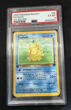 Psyduck 65/82 Team Rocket 1st Edition PSA 6 🔥 Vintage Pokemon - Image 1