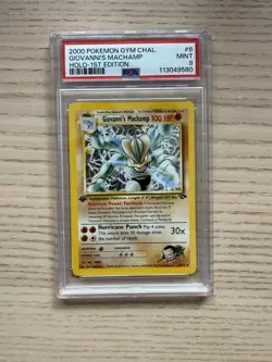 Pokemon Gym Challenge Giovanni's Machamp 1st Edition Holo PSA 9 6/132 - Image 1