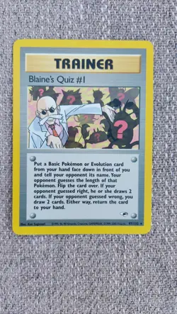 Pokemon TCG Blaine's Quiz #1 Gym Heroes Card 97/132 Regular Rare Near MINT - Image 1