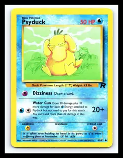 💥 Psyduck Non Holo Foil WOTC Pokemon Vintage Card # 65/82 Rocket Set 2000 - Image 1