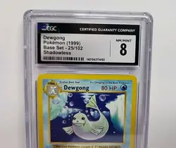 CGC 8 Dewdong 25/102 Base Set Shadowless 1999 Pokemon Card Graded CGC Mint 8 - Image 2