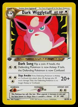 Pokemon Card - Dark Wigglytuff Neo Destiny 40/105 Uncommon 1st Edition - Image 1
