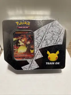 2021 Pokemon TCG 25th Anniversary Celebrations Lance's Charizard V Tin Sealed - Image 1