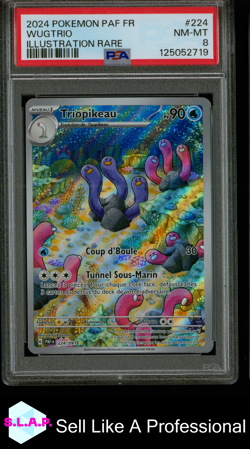 WUGTRIO ILLUSTRATION RARE POKEMON FRENCH PAF FR-PALDEAN FATES 2024 224 PSA 8 - Image 1