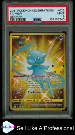 FA/MEW GERMAN POKEMON CELEBRATIONS 2021 025 PSA 9 - Image 1